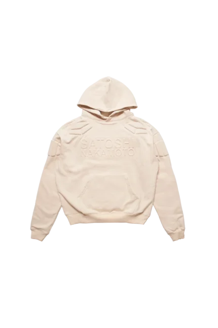 Satoshi Nakamoto Moto Hoodie Dirty White