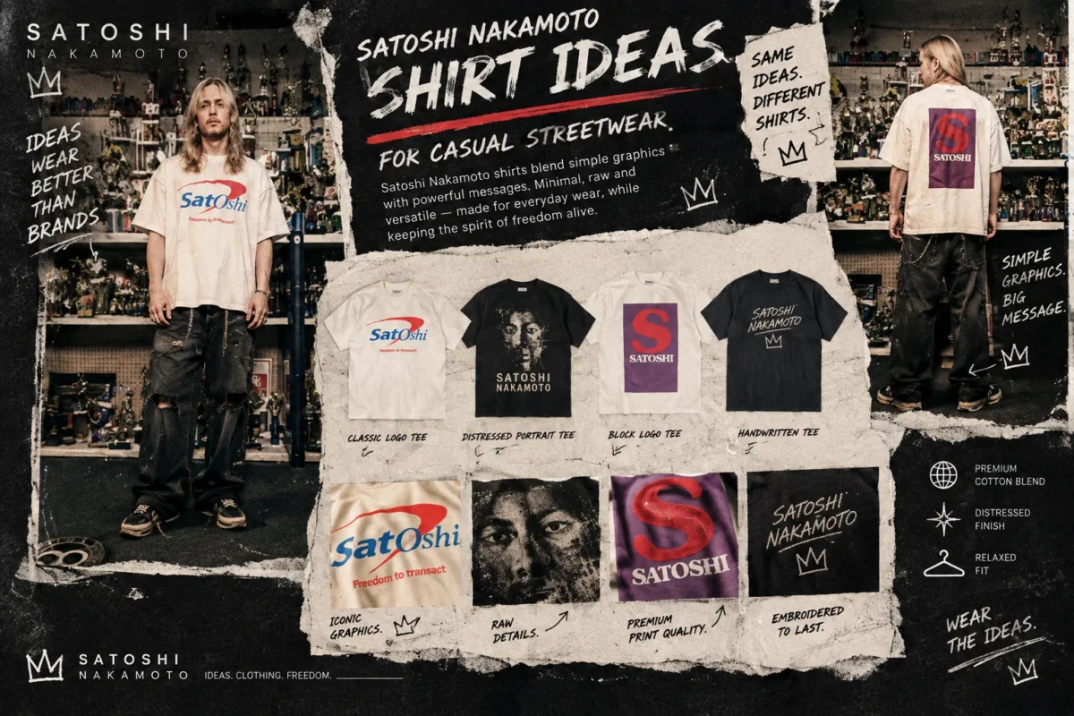 Satoshi Nakamoto Shirt Ideas for Casual Streetwear